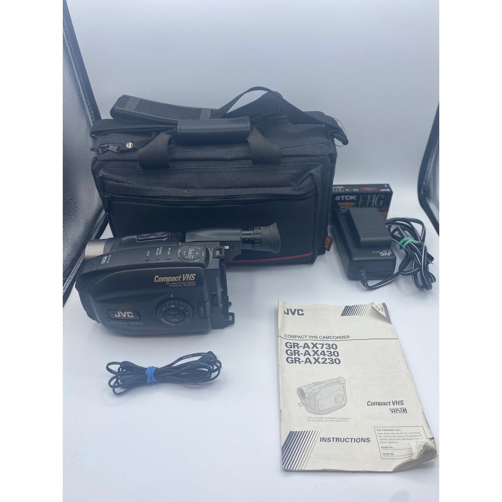JVC GR-AX230U VHS Camcorder 22x Optical‎ Zoom Vintage 1998 Bundle Parts Only